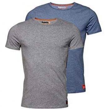 Coton Bio Superdry – T-shirt coupe serrée – Gris – Taille XXL
