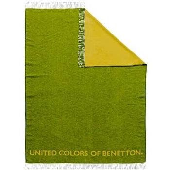 Coperta Fluffy Verde Giallo Benetton 140x190