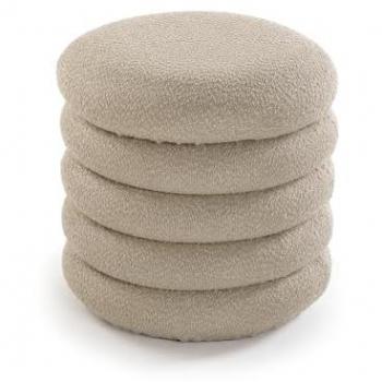 Tabouret en coton rond beige Versa Home