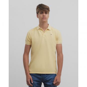Polo para hombre, amarillo lavado, estilo casual