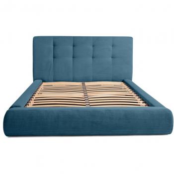 Lisa Design Lit coffre Velours côtelé Bleu 176x115x237 cm
