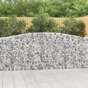 VidaXL Verzinkte Eisen-Gabionen mit Hochbogen 25Stk. 400x30x100/120cm