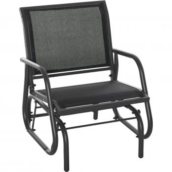 Sedia a Dondolo da Giardino in Metallo e Seduta, 75x66x85cm
