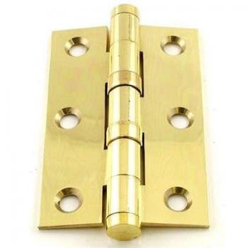 3 Polished Electro Brass Ball Bearing Hinges