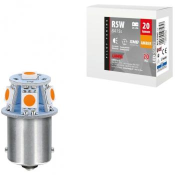 20 Lampadine LED BA15s R5W 24/28V Arancio Doppia Polarità