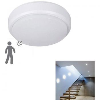 Plafoniera Luminosità Intelligente 9W, Sensore di Movimento, IP56, Bianco, 6500K