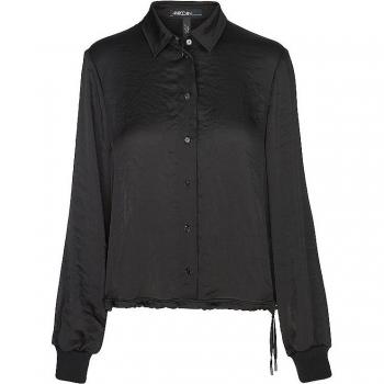 Marc Cain Damen Satinbluse Schwarz mit Tunnelzug, Größe 36