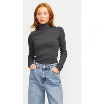 JJXX 12214690 – Grauer Rollkragenpullover, Stretch‑Fit