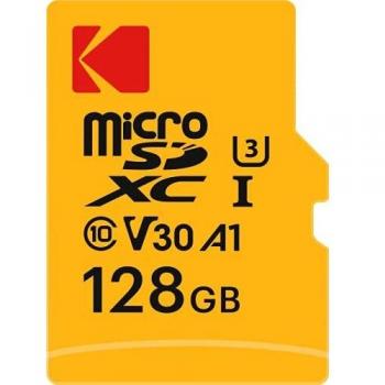 Kodak 128 Go MicroSD – UHS‑I U3 V30 A1 – Flash mémoire rapide