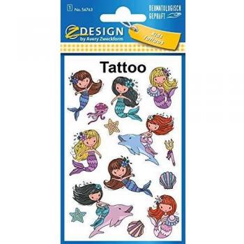 ZDesign KIDS Kinder-Tattoos, Meerjungfrau, bunt