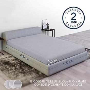 Dreamzie Lenzuolo Cotone Jersey Matrimonio 160x200 Grigio