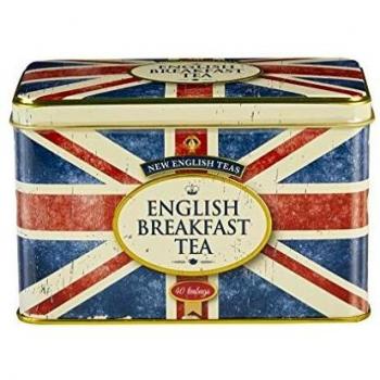 New English Teas English Breakfast Tea Union Jack Tin 40 Teabags