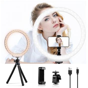 Anillo de Luz LED K&F Concept con Soporte para Youtube y Selfie