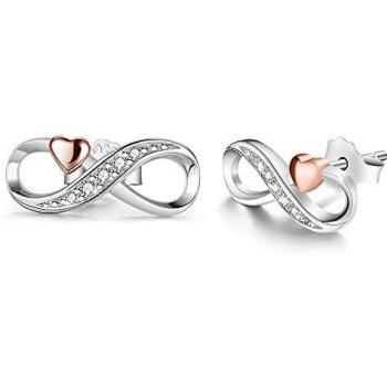Unendlichkeit Ohrringe 925 Sterling Silber Ohrstecker für immer Liebe Akzent Modeschmuck für Frauen mit Geschenkbox