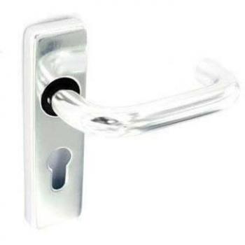 Polished Aluminium Euro Lock Handles 48mm c/c