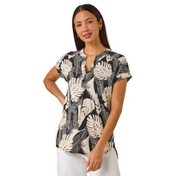 Women's Stone Leaf V‑Neck Spandex Top