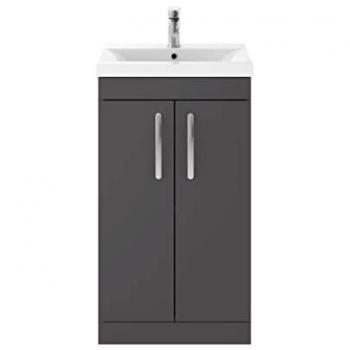 Athena 500mm Gloss Grey Floor Standing Vanity Unit with Basin