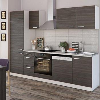 Cuisine Optima 270 cm – Gris Noble/Blanc, sans plan de travail
