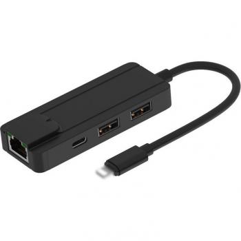 USB 2.0 Hub with RJ45 Ethernet Converter for iPhone/iPad