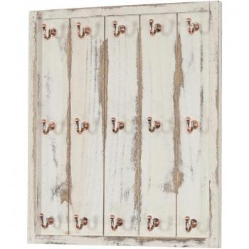 Monaco Tassenständer, Wandregal Tassenbrett, Shabby-Look Vintage 50x45x5cm weiß