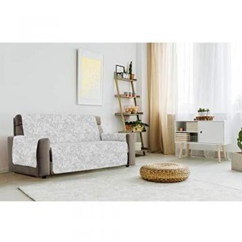 Funda antideslizante para sofá “Glamour” de ropa de cama italiana, gris claro, 2 plazas