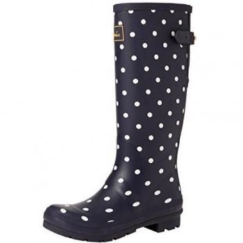 Joules Women's Wellington Boots, French Navy Spot, 8 UK