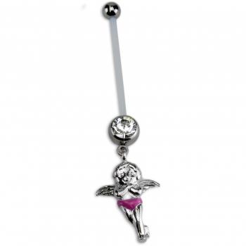Mutter-Piercing-Set: PTFE Stab mit Baby in rosa Windeln