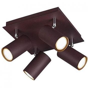 Trio Lighting Faretto da soffitto Marley a 4 luci, ruggine