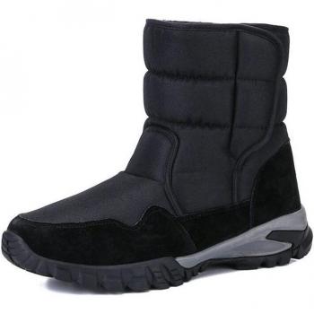 Men's Fur-Lined Waterproof Snow Boots, Non-Slip, Sizes 40-48