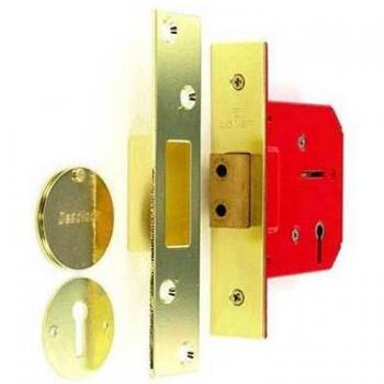 5 Lever Keyed Deadlock in Brass
