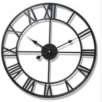 JADUOMA Vintage Hollow Iron Wall Clock 47cm