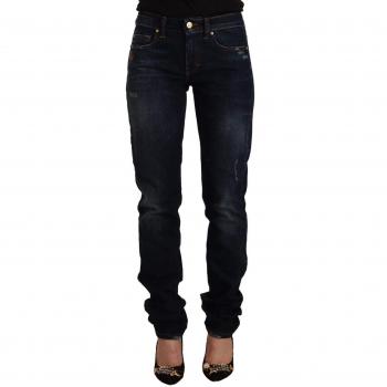 Dark Washed Mid Waist Denim Skinny Jeans