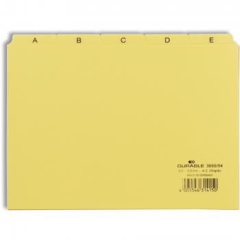 Intercalaires avec onglets A-Z A5 jaune 25 unités