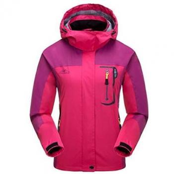 Veste coupe-vent pour femmes en rose rouge