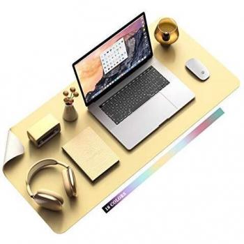 YSAGi Multifunktionales Mauspad, Wasserdichte Schreibtischunterlage aus PU-Leder, ideal für Büro und Zuhause