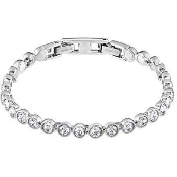 Braccialetto tennis bianco Swarovski con rivestimento rodio