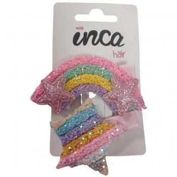 Inca Krokodil-Haarset Regenbogen & Stern – Doppelpack