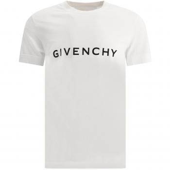 Givenchy, Logo Print Round Neck T-shirt, White male, Sizes: S