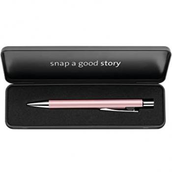 Bolígrafo Snap con estuche de color rosa claro