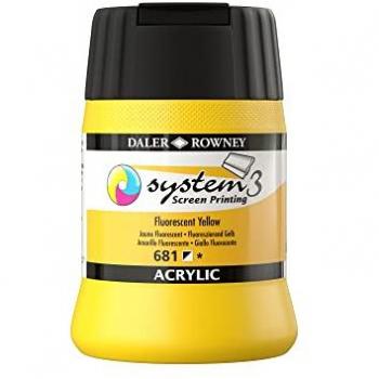 Encre de sérigraphie jaune fluo, 250 ml – Daler‑Rowney System 3