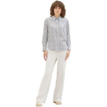 Blusa Tom Tailor in Design Floreale Grigio con Collo 36