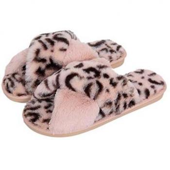 Fadezar Ladies Open Toe Fluffy Slippers