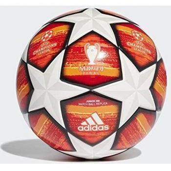 Adidas Herren Finale J350 Ball – Oberteil Weiß/Rot Mix, Unterseite Orange – 5er Größe