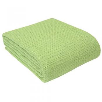 Plaid en Coton Bio Vert Sauge 228 x 228 cm