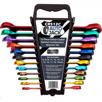 12-Piece Multi-Colored Ratchet Wrench Set