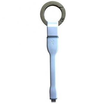 Muvit cable USB-Lightning MFI 2.4A 0.1m tipo llavero blanco