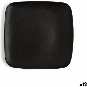 Ariane Black Square Ceramic Dinnerware 20 cm (12 Pieces)