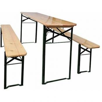 VidaXL Tavolo con Panche in Legno di Pino da Birreria (177 cm)