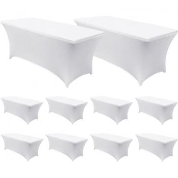 Kit de 10 fundas protectoras para mesas plegables rectángulo 180x74 cm
