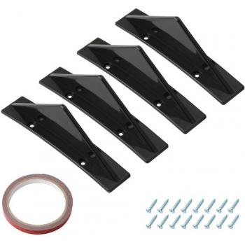 4pcs Universal Gloss Black Shark Fin Rear Bumper Diffuser